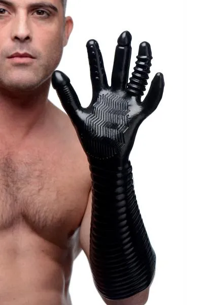 Anal Pleasure Fister Extra Long Textured Fisting Glove Black Master Series