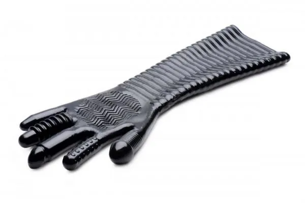 Anal Pleasure Fister Extra Long Textured Fisting Glove Black Master Series Anal Pleasure Fister Extra Long Textured Fisting Glove Black Master Series