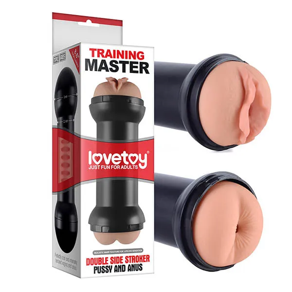 Lovetoy Male Sex Toys Training Master Double Side Stroker Pussy Ass Double Sided Stroker