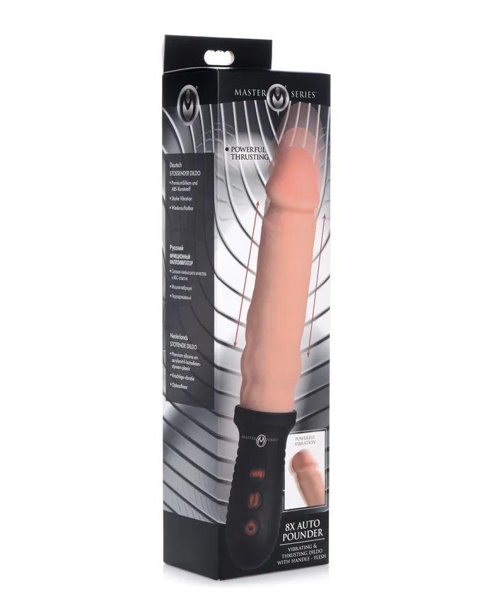 Dildos Xr LLC Master Series 8X Auto Pounder Vibrating Thrusting Dildo wHandle Flesh