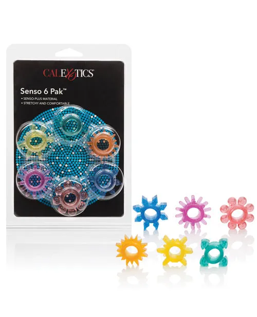 Senso 6 Pack Rings Assorted Colors California Exotic Novelties Enhancers