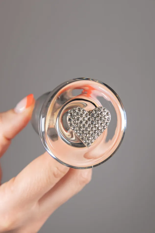 Crystal Delights White Heart Butt Plug Posmo Anal
