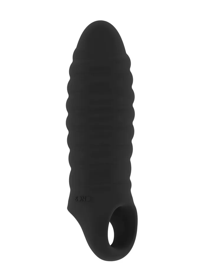 No36 Stretchy Thick Penis Extension Black Shots America Male Sex Toys