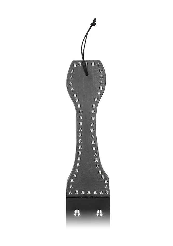 Shots America Restraints Wooden Handle Belt Whip Flogger Leather Black