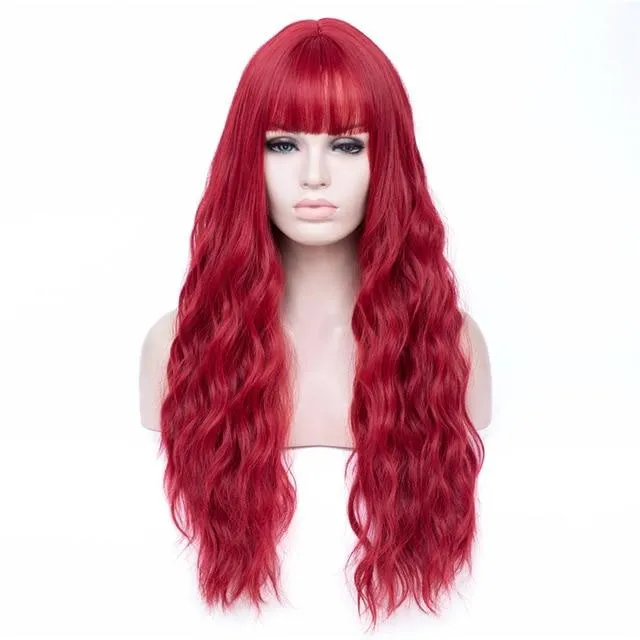 26 Inches Long Wavy Wig with Bangs CHASTITY CAGE CO Male Sex Toys