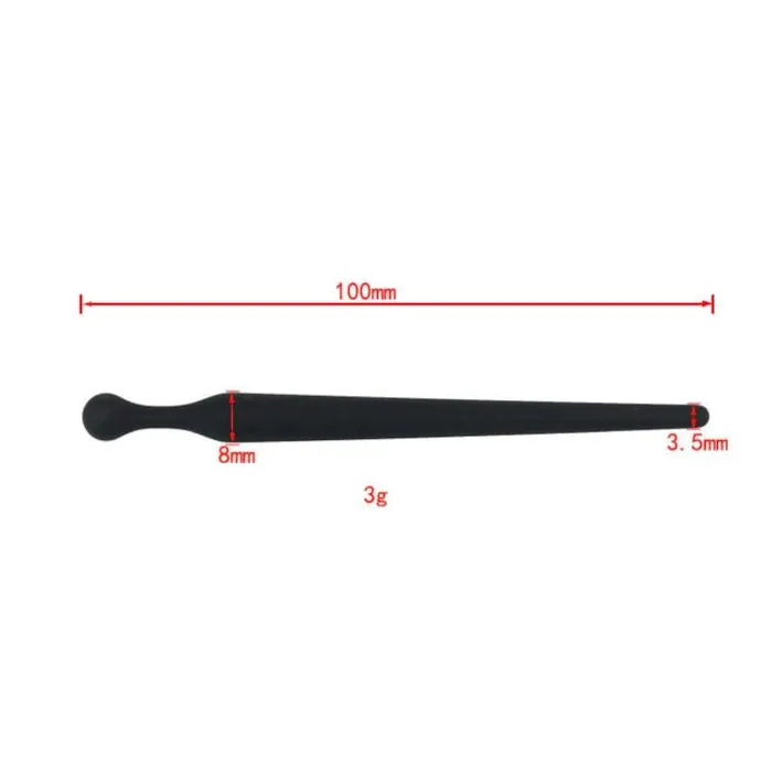 CHASTITY CAGE CO Anal Sounding for Beginners Black Silicone Urethral Play Penis Plug