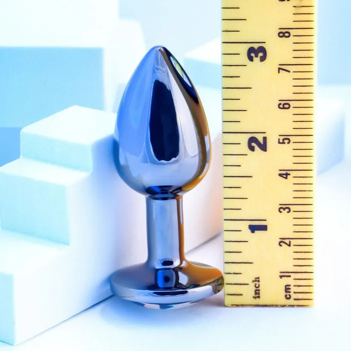 Evolved Novelties Anal Playboy Tux Small Metallic Glass Butt Plug