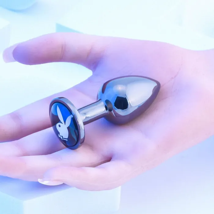 Evolved Novelties Anal Playboy Tux Small Metallic Glass Butt Plug