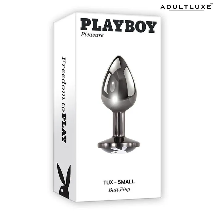 Evolved Novelties Anal Playboy Tux Small Metallic Glass Butt Plug