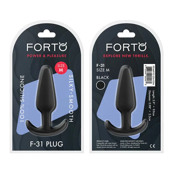 FORTO Male Sex Toys Forto F31 Silicone Anal Plug Medium Black