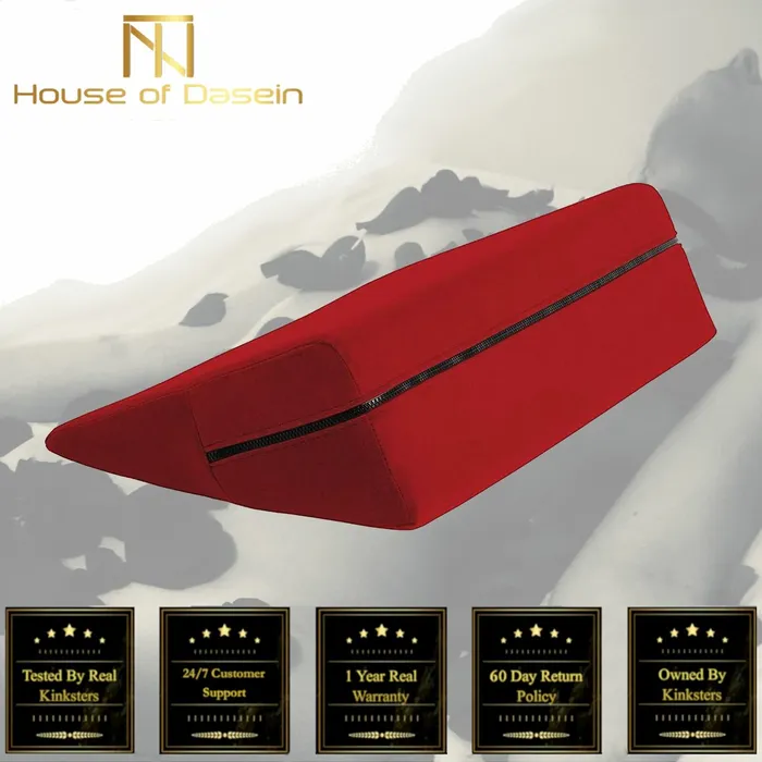 House of Dasein Couples Sex Pillows Wedges Microfibre Red Wedge Sex Position Enhancer Supportive Pillow Cushion Bdsm