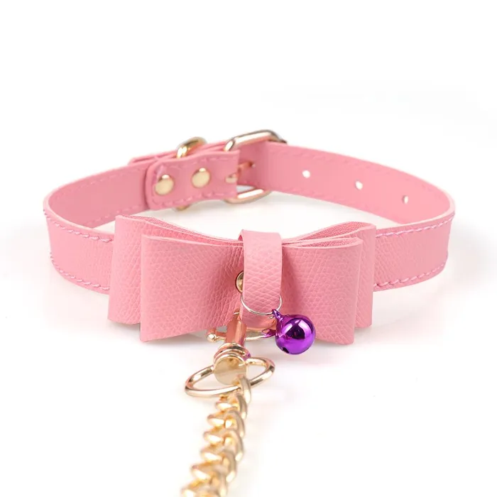 Pink Bow Sissy Slave Collar CHASTITY CAGE CO Vibrators Pink Bow Sissy Slave Collar CHASTITY CAGE CO Vibrators