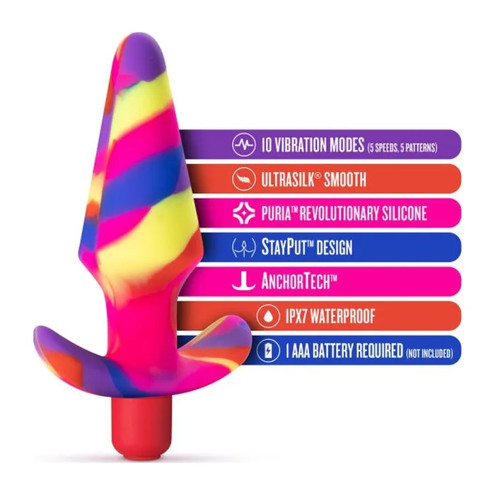 Avant Anal Free Spirit Scarlet Vibration Butt Plug Rainbow Avant