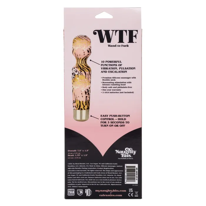 CalExotics Vibrators Naughty Bits WTF WAND TO FUCK Body Wand Massager