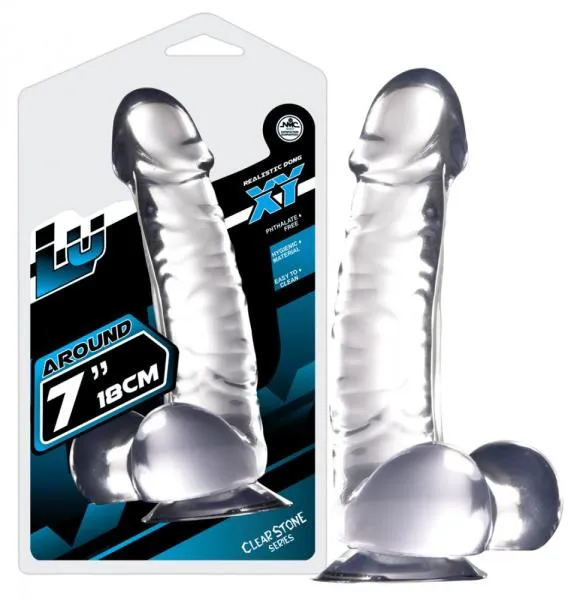 Dildos NMC NMC LUXY 7 inch Clear Stone Series Realistic Dildo with Balls and Suction Cup Dildos NMC NMC LUXY 7 inch Clear Stone Series Realistic Dildo with Balls and Suction Cup