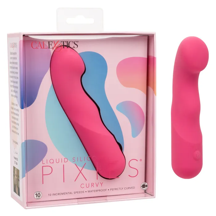 Vibrators CalExotics Liquid Silicone Pixies Curvy Pink