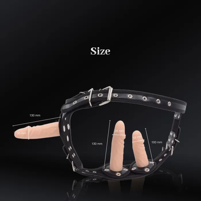 FRISKY BUSINESS SG Female Sex Toys BDSM Strap On 3 Dildos HarnessStrap On Kit