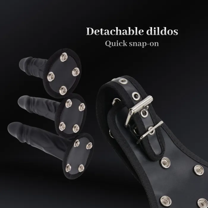 FRISKY BUSINESS SG Female Sex Toys BDSM Strap On 3 Dildos HarnessStrap On Kit