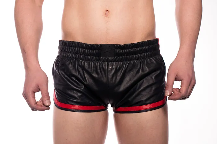 Prowler RED Leather Sports Shorts Black with Red Trim Prowler RED Restraints Prowler RED Leather Sports Shorts Black with Red Trim Prowler RED Restraints