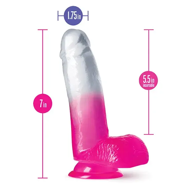 Blush Blush B Yours Sugar Magnolia 7 in Dildo with Balls Suction Cup Fuchsia Dildos Blush Blush B Yours Sugar Magnolia 7 in Dildo with Balls Suction Cup Fuchsia Dildos