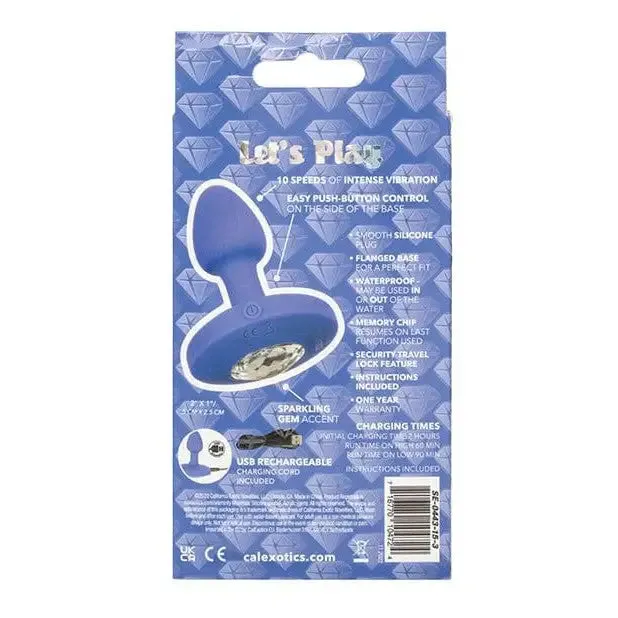 CalExotics Anal Cheeky Gems Small Rechargeable Vibrating Probe Blue CalExotics Anal Cheeky Gems Small Rechargeable Vibrating Probe Blue