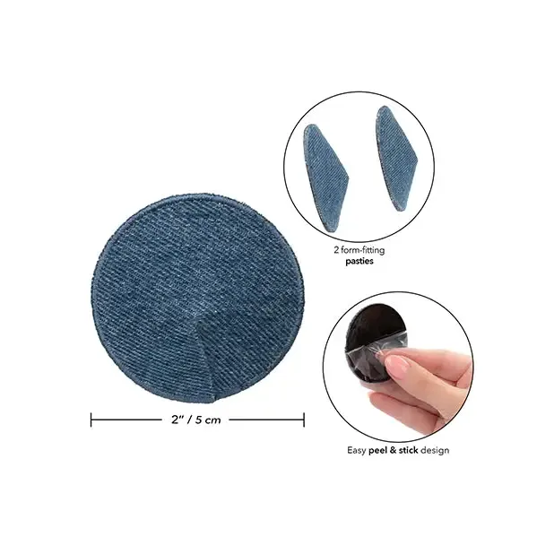 CalExotics Vibrators Ride em Premium Denim Collection Round Pasties Os CalExotics Vibrators Ride em Premium Denim Collection Round Pasties Os
