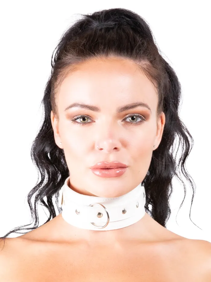 Leather White Collar HonourSkintwocom Restraints
