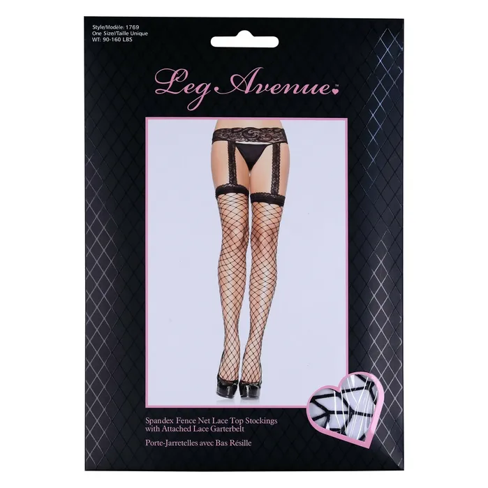 Leg Avenue Vibrators Leg Avenue Fence Net Garterbelt Stocking