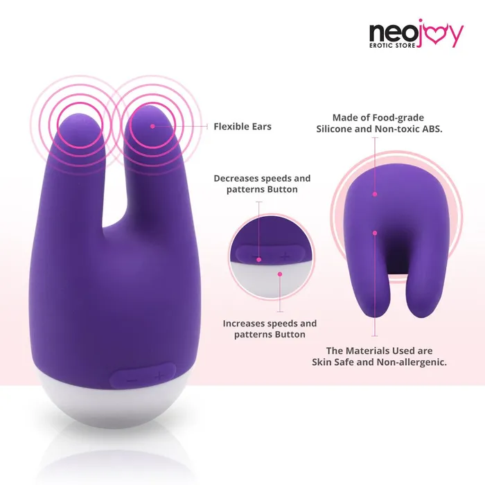 Neojoy Female Sex Toys Neojoy NipClit Silicone Clitoral Vibrator USB Rechargeable 7Speed Functions