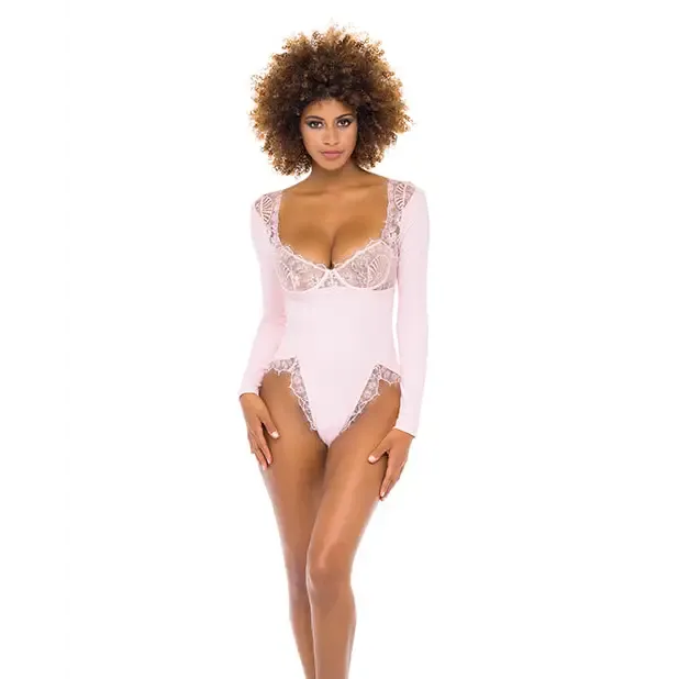Oh La La Cheri Female Sex Toys Maria Ribbed Knit Lace Teddy Crystal Rose