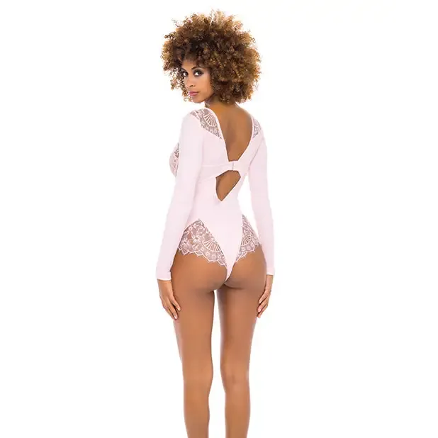 Oh La La Cheri Female Sex Toys Maria Ribbed Knit Lace Teddy Crystal Rose