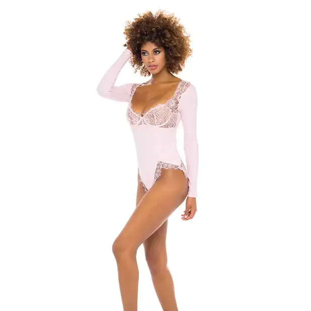 Oh La La Cheri Female Sex Toys Maria Ribbed Knit Lace Teddy Crystal Rose