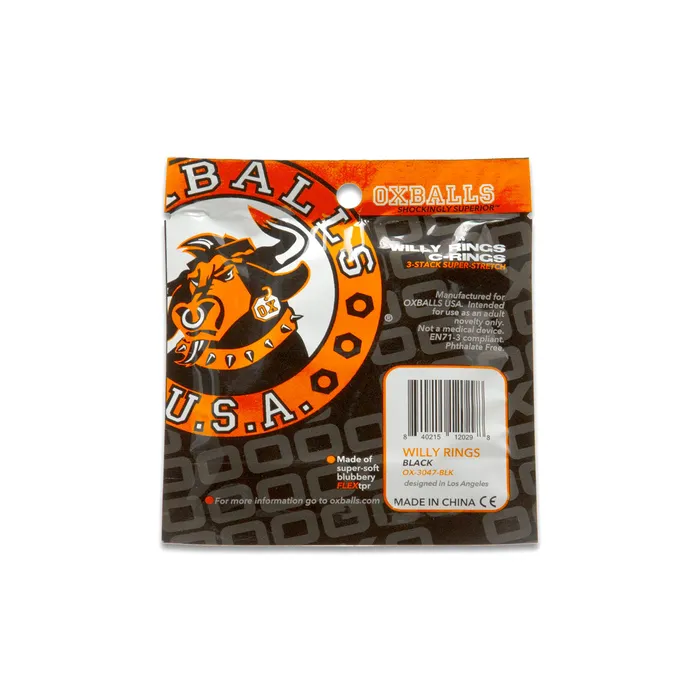 Oxballs Willy Rings Cock Rings 3 Pack Black Oxballs Dildos