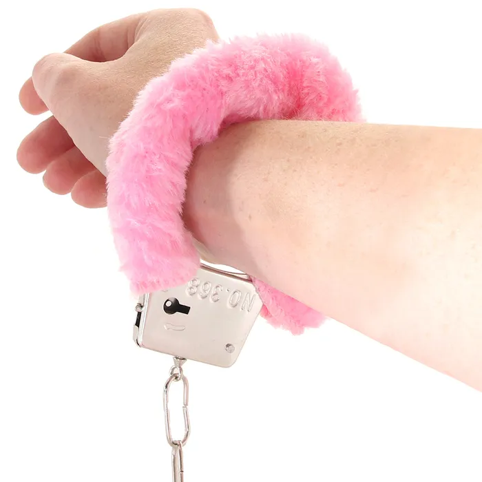 Playful Furry Cuffs with Keys in Pink CalExotics Vibrators Playful Furry Cuffs with Keys in Pink CalExotics Vibrators