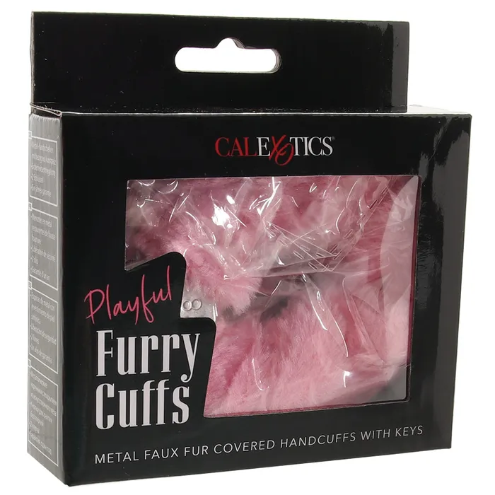 Playful Furry Cuffs with Keys in Pink CalExotics Vibrators Playful Furry Cuffs with Keys in Pink CalExotics Vibrators