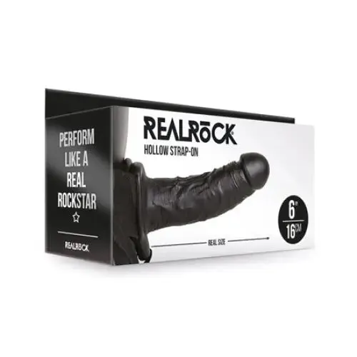 RealRock Realistic 6 in Hollow StrapOn Black SHOTS AMERICA Female Sex Toys RealRock Realistic 6 in Hollow StrapOn Black SHOTS AMERICA Female Sex Toys