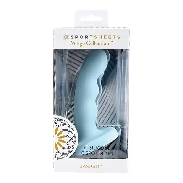 Sportsheets Sportsheets Merge Collection Jaspar 6 in Silicone GSpot Dildo with Suction Cup Aqua Female Sex Toys Sportsheets Sportsheets Merge Collection Jaspar 6 in Silicone GSpot Dildo with Suction Cup Aqua Female Sex Toys