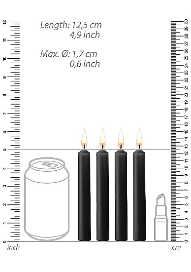 Teasing Wax Candles Small 4 Pack Paraffin Black HonourSkintwocom Anal