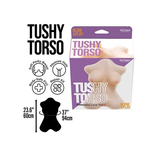 Tushy Torso Blow Up Doll wVagina Hole Hott Products Male Sex Toys Tushy Torso Blow Up Doll wVagina Hole Hott Products Male Sex Toys