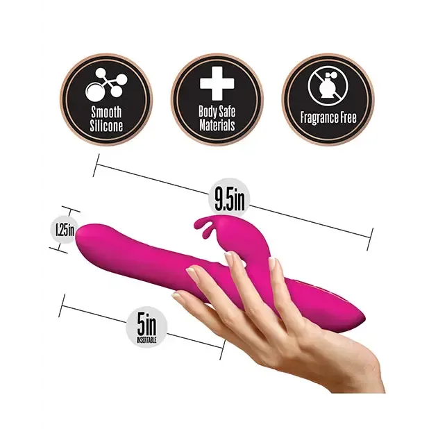 Vibrators Blush Lush Kira Rechargeable Silicone Thrusting Rabbit Vibrator Velvet Vee International Inc