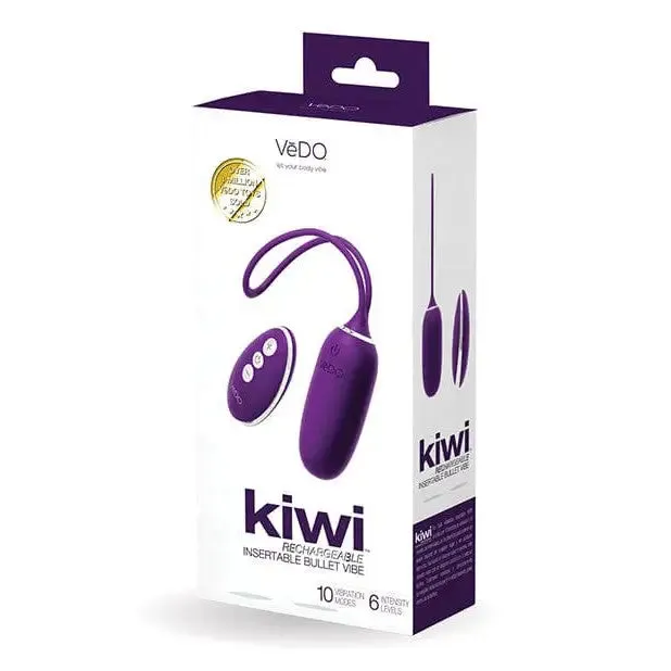 Vibrators Vedo Kiwi Rechargeable Insertable Bullet Deep Purple VDO