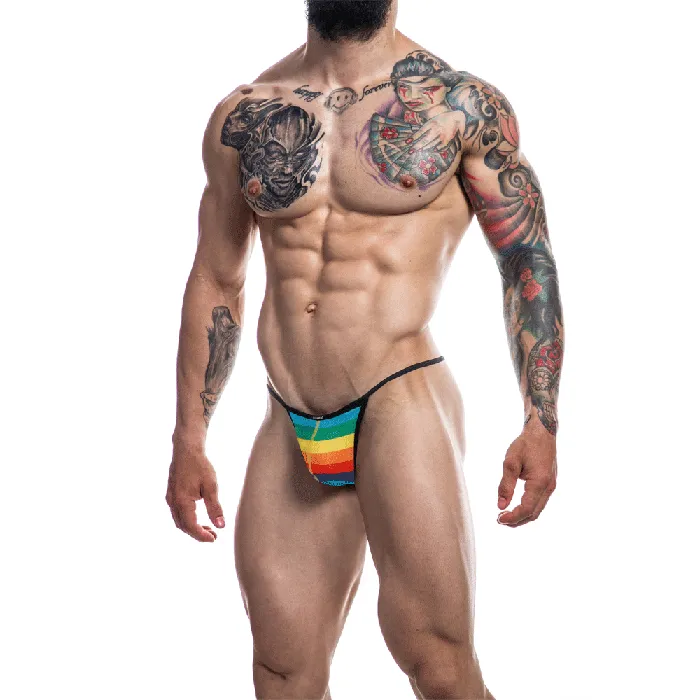 C4M Low Rise GString Provocative Rainbow CUT 4 MEN Mens Underwear