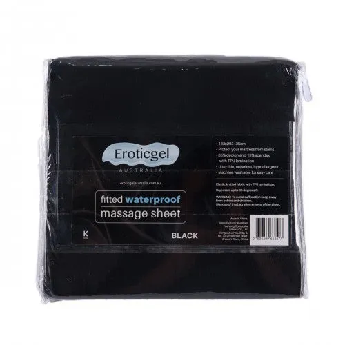 Dildos Eroticgel Black Waterproof Fitted Sheet Super King EROTICGEL
