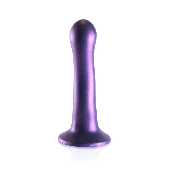 Dildos Shots Toys Shots Ouch Liquid Silicone Curvy GSpot 7 Inch Dildo Metallic Purple