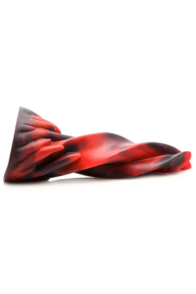 Dildos XR Brands Creature Cocks Hell Kiss Twisted Tongues Silicone Dildo RedBlack XR Brands
