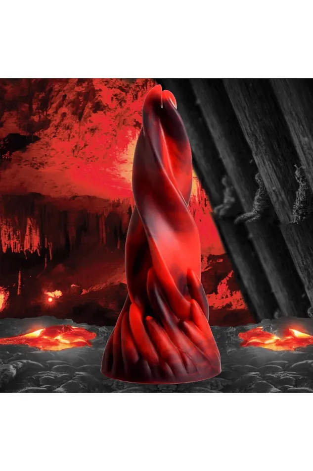 Dildos XR Brands Creature Cocks Hell Kiss Twisted Tongues Silicone Dildo RedBlack XR Brands