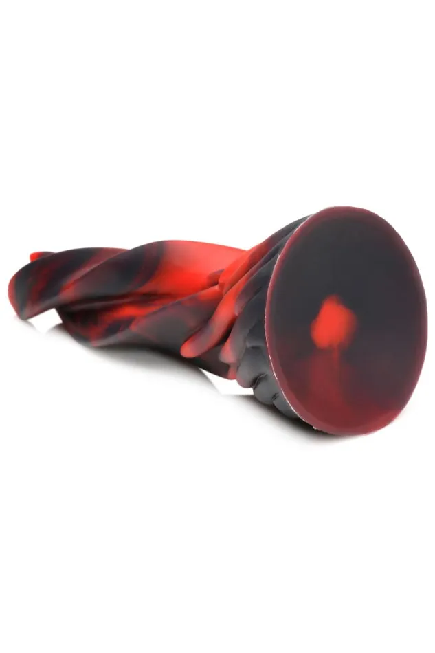 Dildos XR Brands Creature Cocks Hell Kiss Twisted Tongues Silicone Dildo RedBlack XR Brands
