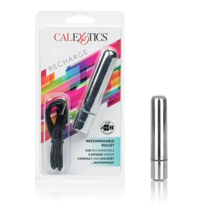 Female Sex Toys Cal Exotics Cal Exotics Rechargeable Bullet Vibrator Silver