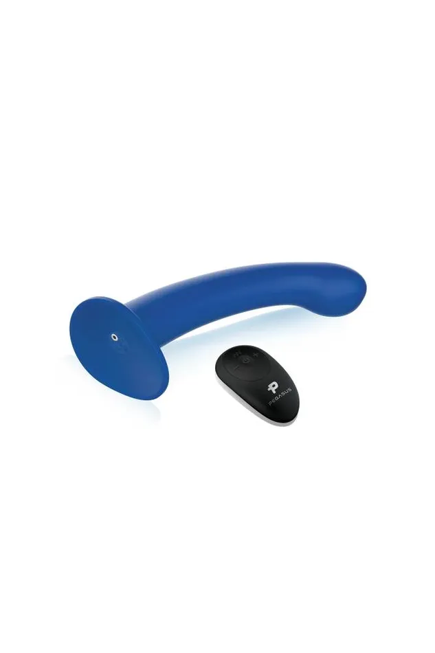 Female Sex Toys Electric Eel Electric Eel Pegasus 8 Remote Control PSpot Silicone Dildo And Harness Blue