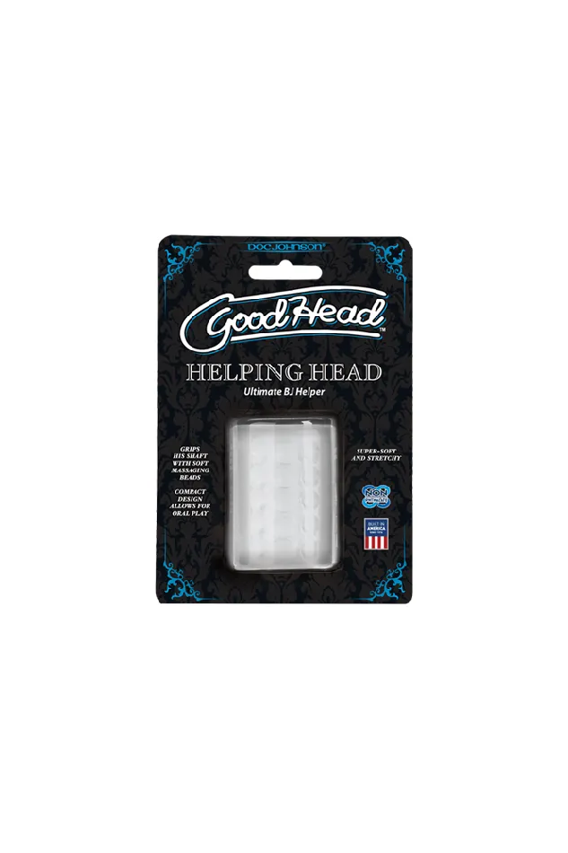 Male Sex Toys Doc Johnson GoodHead Helping Head Stroker Clear Doc Johnson